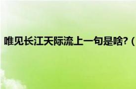 唯见长江天际流上一句是啥?（唯见长江天际流的上一句是什么）