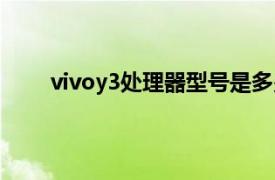 vivoy3处理器型号是多少（vivoy3处理器是多少）