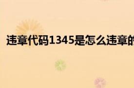 违章代码1345是怎么违章的（1345违章代码是什么意思）