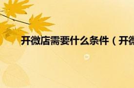 开微店需要什么条件（开微店收费吗相关内容简介介绍）