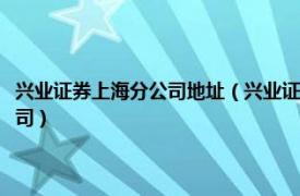 兴业证券上海分公司地址（兴业证券股份有限公司上海自由贸易试验区分公司）