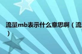 流量mb表示什么意思啊（流量mb是什么意思相关内容简介介绍）