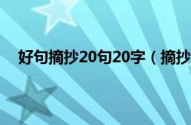 好句摘抄20句20字（摘抄好句20字相关内容简介介绍）