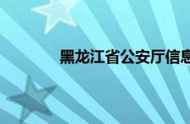 黑龙江省公安厅信息处（黑龙江省公安处）