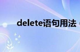 delete语句用法（delete 编程术语）