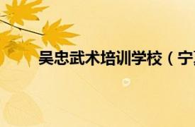 吴忠武术培训学校（宁夏吴忠回族武术文化学校）