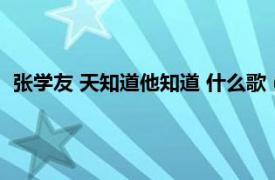 张学友 天知道他知道 什么歌（只有你不知道 张学友演唱歌曲）