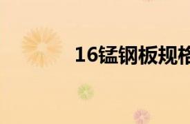 16锰钢板规格（16Mn锰钢）