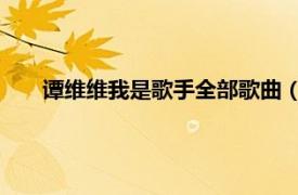 谭维维我是歌手全部歌曲（我是怎么了 谭维维演唱歌曲）