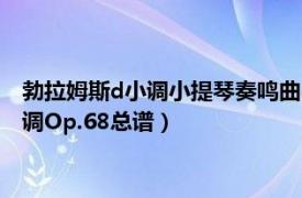 勃拉姆斯d小调小提琴奏鸣曲op108（勃拉姆斯第一交响曲：c小调Op.68总谱）