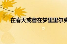 在春天或者在梦里里尔克原文（在春天或者在梦里）