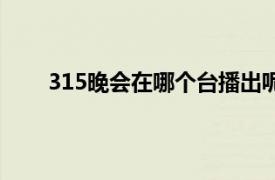 315晚会在哪个台播出呢（315晚会在哪个台播出）