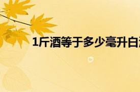 1斤酒等于多少毫升白酒（1斤酒等于多少毫升）