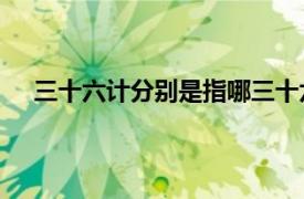 三十六计分别是指哪三十六计（三十六计是指哪36个）