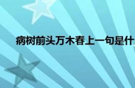 病树前头万木春上一句是什么（病树前头万木春的上一句）