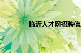 临沂人才网招聘信息（临沂人才招聘网）