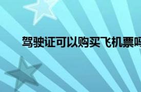 驾驶证可以购买飞机票吗（驾驶证可以买飞机票吗）