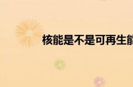 核能是不是可再生能源 最佳答案 知识搜索