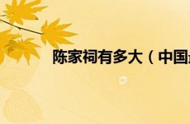 陈家祠有多大（中国最大的陈家祠堂是哪里）