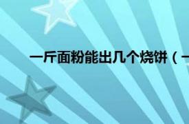 一斤面粉能出几个烧饼（一斤面粉大概可以做几个烧饼）