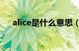 alice是什么意思（alice什么意思中文）