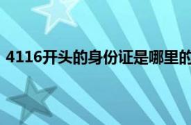 4116开头的身份证是哪里的（411开头的身份证是哪里的）