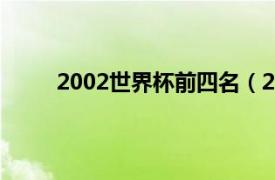 2002世界杯前四名（2002世界杯四强是哪几个）