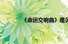 《命运交响曲》是贝多芬的第几首交响曲?