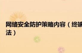 网络安全防护策略内容（终端安全管理 保护网络安全的策略式方法）