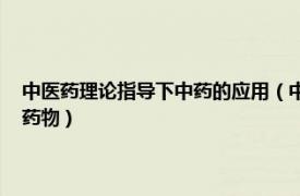 中医药理论指导下中药的应用（中药 以中国传统医药理论指导临床应用的药物）