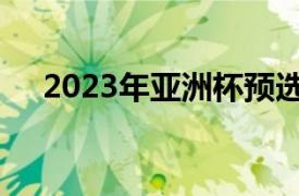 2023年亚洲杯预选赛（2023年亚洲杯）