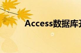 Access数据库开发从入门到精通