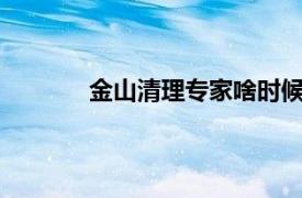 金山清理专家啥时候出的?（金山清理专家）