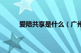 爱陪共享是什么（广州爱陪共享科技有限公司）