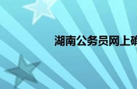 湖南公务员网上确认（湖南公务员网）