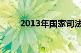 2013年国家司法考试试题解析答案