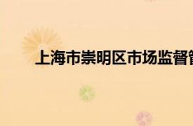 上海市崇明区市场监督管理局综合执法大队大队长