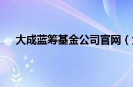 大成蓝筹基金公司官网（大成蓝筹稳健证券投资基金）