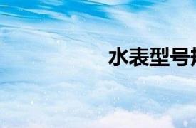 水表型号规格（水表）