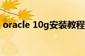 oracle 10g安装教程（Oracle 10G 标准版）