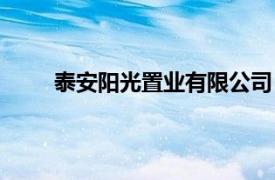 泰安阳光置业有限公司（光阳安泰控股有限公司）