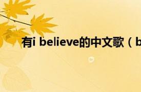 有i believe的中文歌（believe Eminem演唱歌曲）