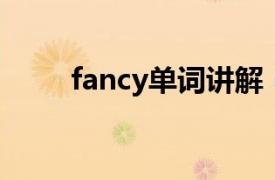 fancy单词讲解（fancy 英语单词）