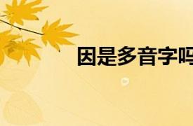 因是多音字吗怎么读（因是）