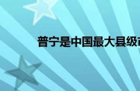 普宁是中国最大县级市（普宁 广东省县级市）