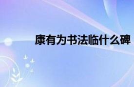 康有为书法临什么碑（尊碑-康有为书法研究）