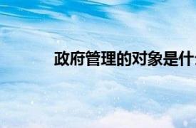 政府管理的对象是什么（管理的对象是什么）