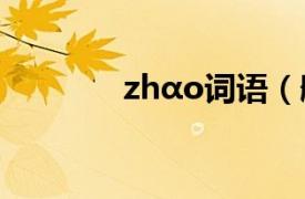 zhαo词语（艋舺 汉语词语）