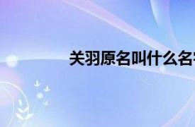 关羽原名叫什么名字（关羽真名叫什么）