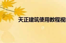 天正建筑使用教程视频（天正建筑精品教程）